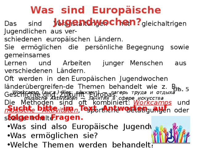 Was Sind Europ Ische Jugendwochen