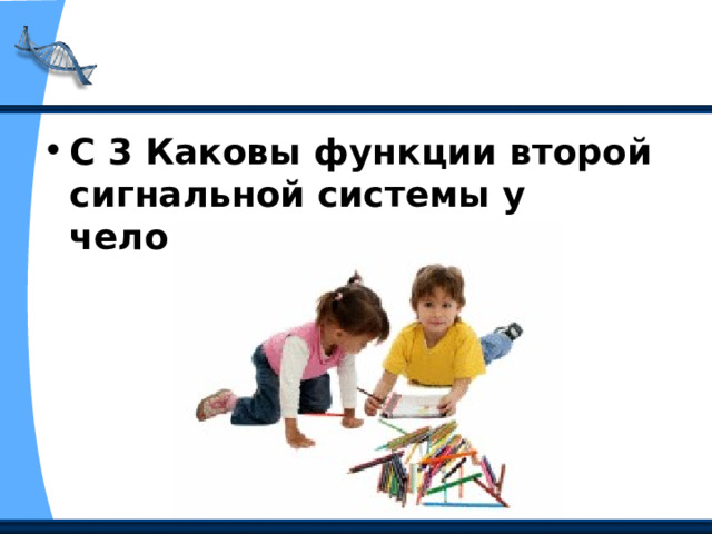 С 3 Каковы функции второй сигнальной системы у человека? 