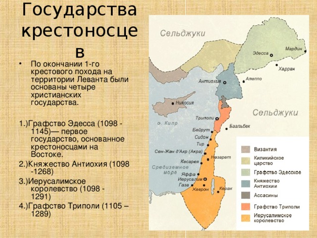 Государства крестоносцев карта