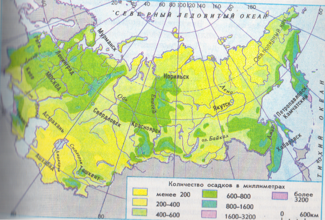 Карта россии с осадками