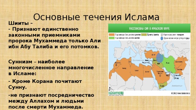 Чем отличается мусульманство. Основы течения Ислама. Основы течения в религии Ислам. Ислам суннитского направления. Течения Ислама кратко.