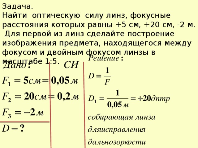 Фокусное расстояние рассеивающей линзы равно 12 см изображение находится на расстоянии 9 см