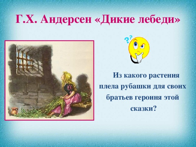 Дикие лебеди викторина презентация