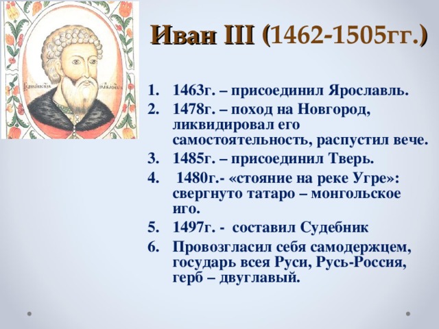 Годы правления ивана iii