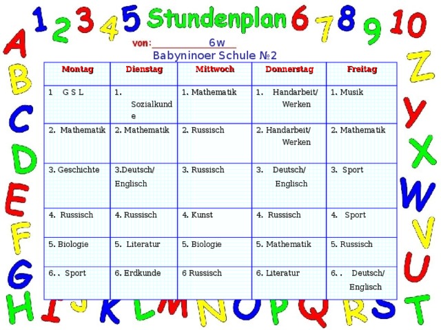 Der stundenplan