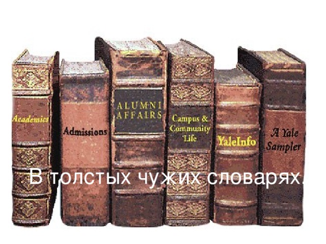      В толстых чужих словарях.   