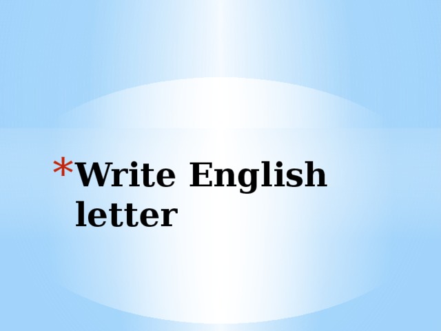 Write English letter 