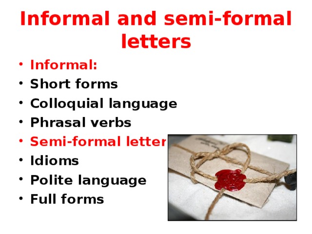 Semi formal letter