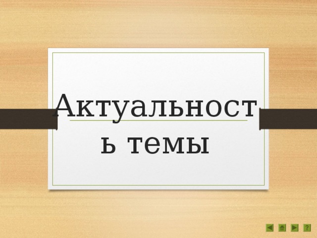 Актуальность темы 