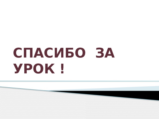 СПАСИБО ЗА УРОК ! 