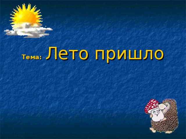 Тема:  Лето пришло 
