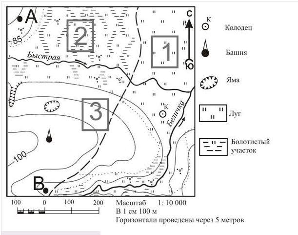 Пользуясь описанием определите какими цифрами на плане обозначены населенные пункты елочки кленовое