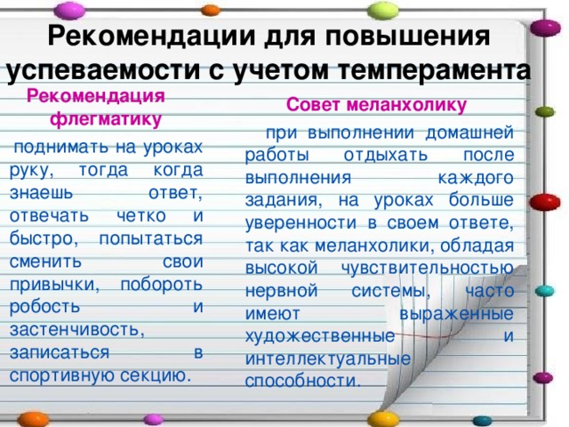 Влияние типа темперамента на обученность учащегося