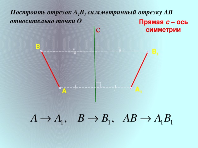 Отрезок симметричный точке