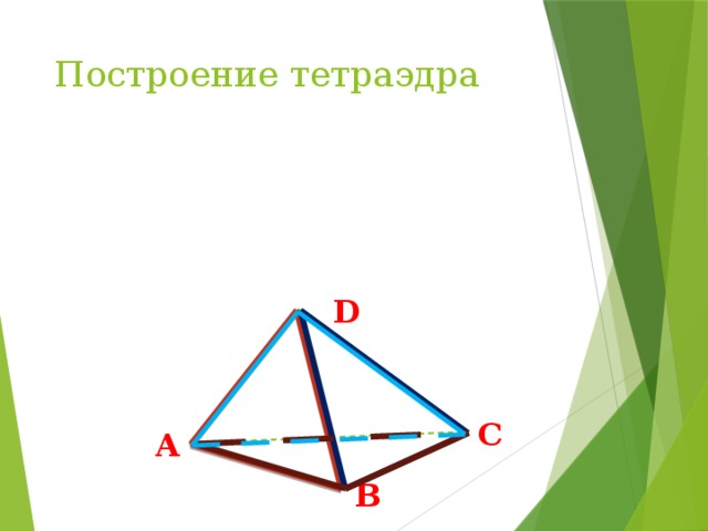 Построение тетраэдра D С А В 
