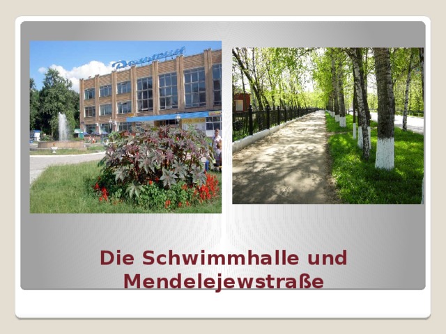 Die Schwimmhalle und Mendelejewstraße 