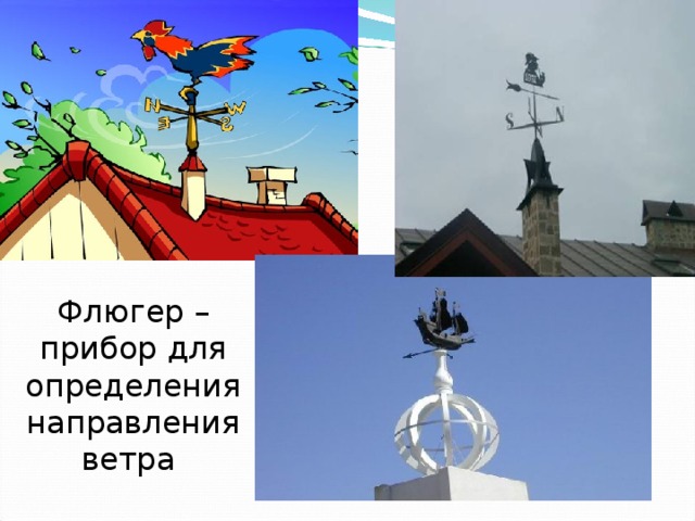Флюгер – прибор для определения направления ветра 