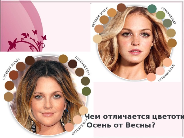 Чем отличается цветотип  Осень от Весны? 