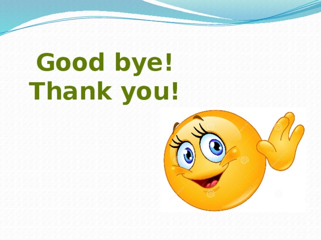 Good bye! Thank you! 