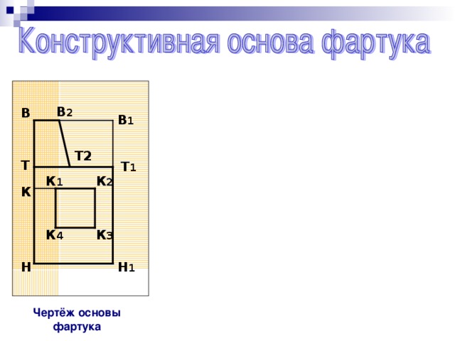 Чертеж фартука 16к20