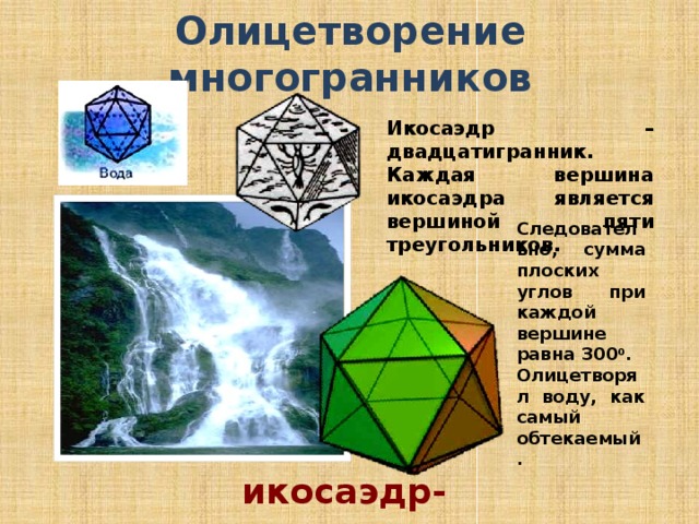 Двадцатигранник. Икосаэдр вода. Олицетворение многогранников. Икосаэдр символ воды. Икосаэдр олицетворение стихии.