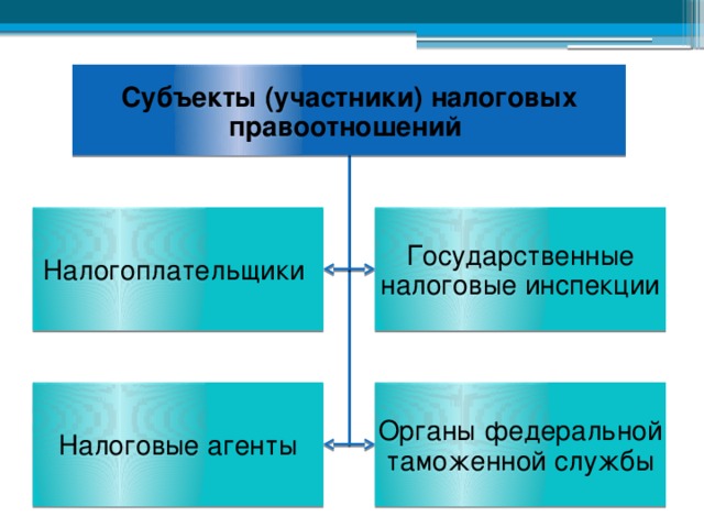 Участники налоговых правоотношений схема