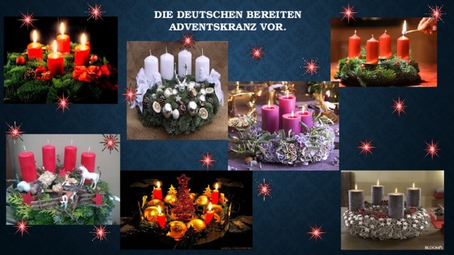 Die deutschen bereiten Adventskranz vor. 