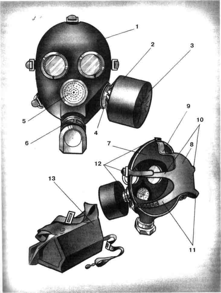 Противогаз из чего состоит схема