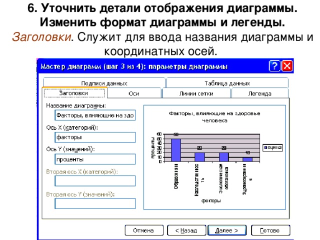 Как в диаграмме изменить текст легенды в excel