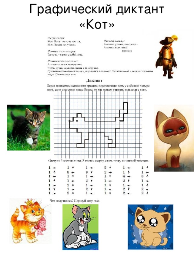Графический диктант «Кот» 