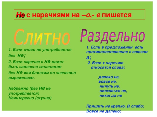 Вовсе не с наречиями. Не с наречиями правило 7 класс. Презентация по наречию 7 класс. Какие слова являются наречием завтрак