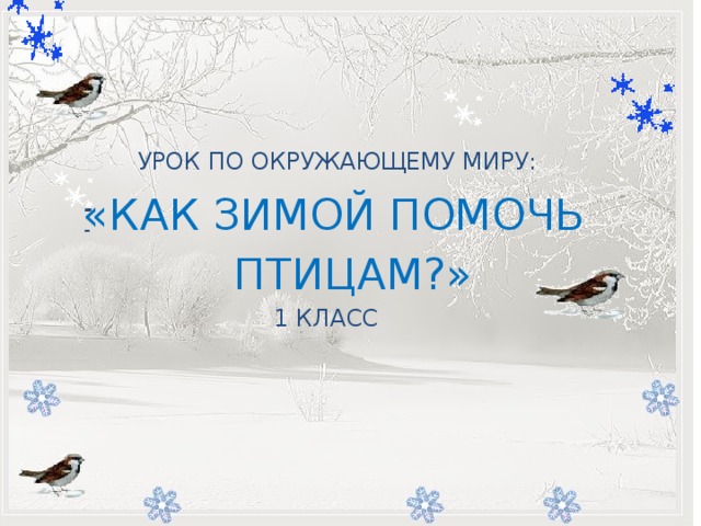 1 класс как зимой помочь птицам презентация 1 класс школа россии