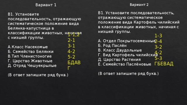 Установите последовательность капустная белянка