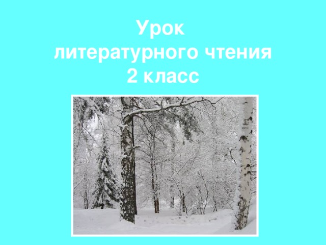 Урок  литературного чтения  2 класс 
