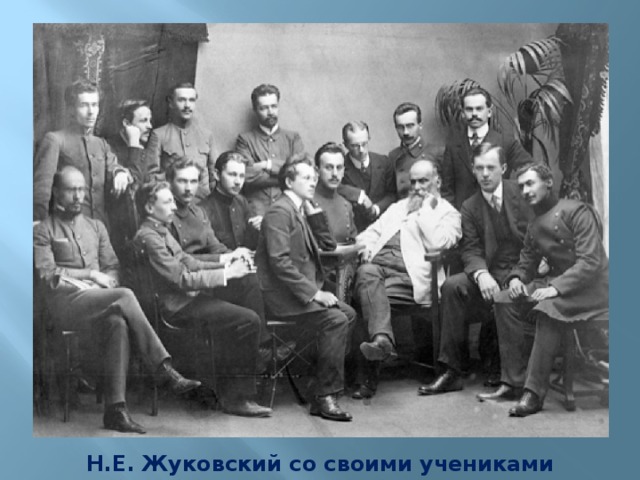 Н.Е. Жуковский со своими учениками