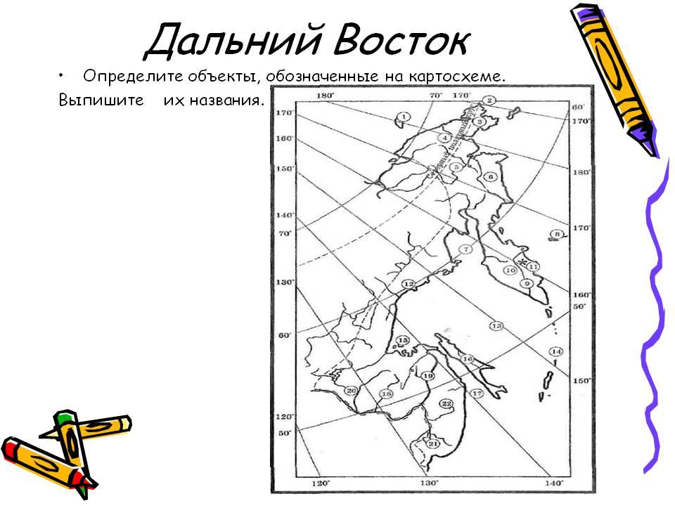 Карта контурная востока