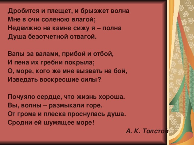 Шум волны передо мной. Дробится и плещет и брызжет волна. Дробится и плещет и брызжет волна мне в очи солёною влагой. Дробится и плещет и брызжет волна запятые. Душа моя полна текст.