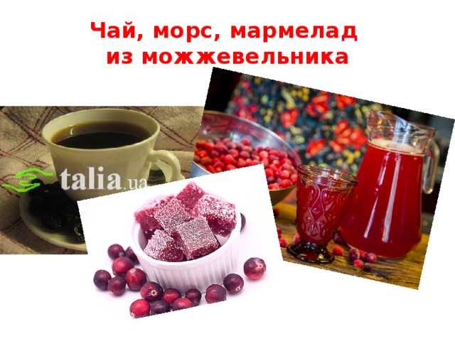 Чай, морс, мармелад  из можжевельника 