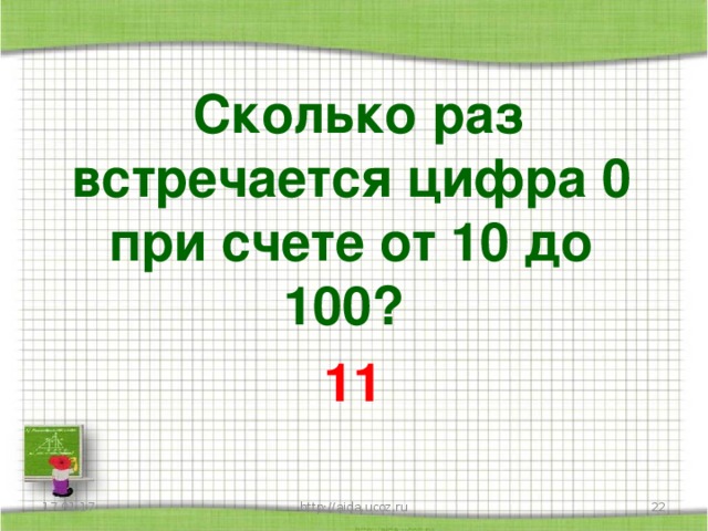 Сколько раз в числе встречается цифра