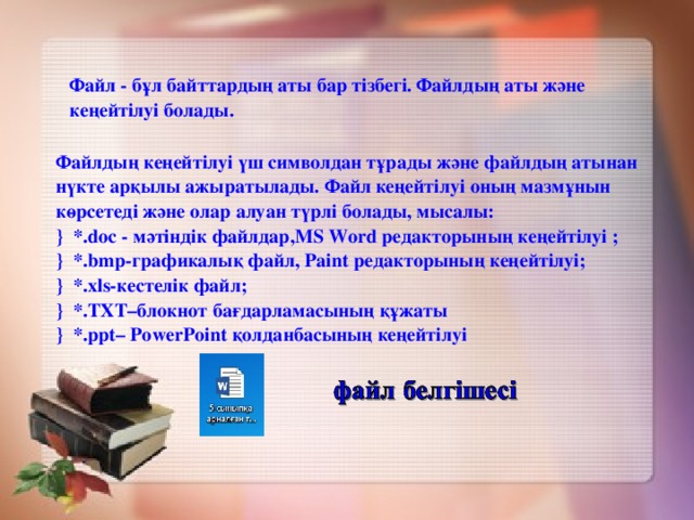 Жалпыға қолжетімді бумалар мен файлдар жасау 5 сынып презентация