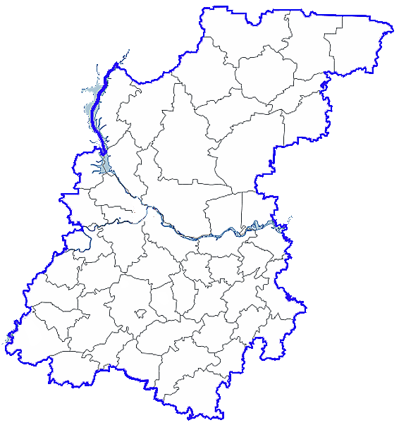 Карта нижегородской области с районами и деревнями подробная