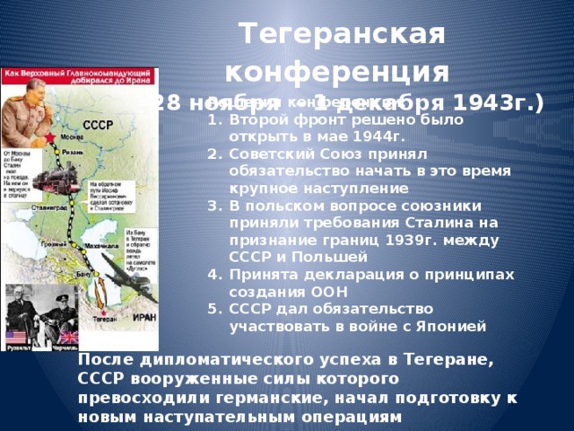 Итоги тегеранской конференции 1943