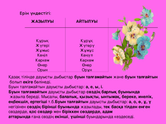 Буын үндестігі дегеніміз не. Буын дегеніміз не.