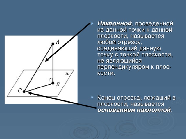 Отрезок называется перпендикуляром к прямой