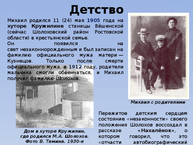 М.А. Шолохов. Жизнь и творчество.