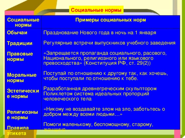 Совокупность правовых и политических норм правил образцов поведения