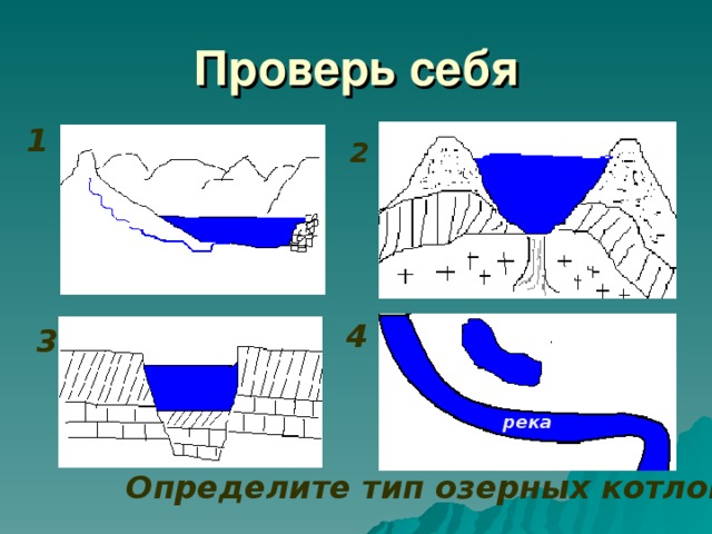 Выберите какое происхождение имеет котловина озера изображенного на рисунке