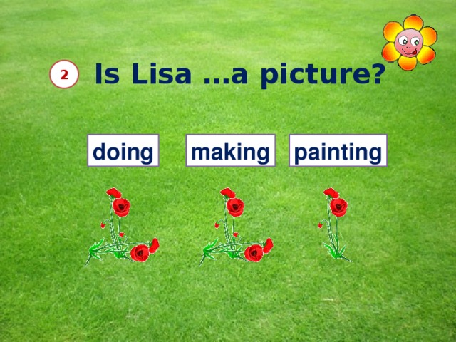 Is Lisa …a picture? 2 doing making painting 12 