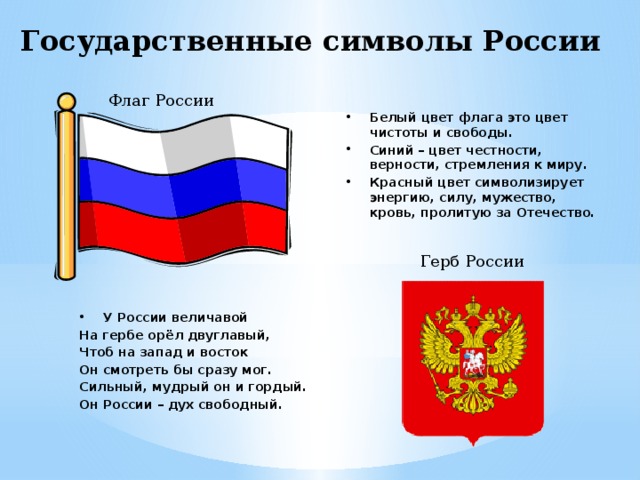Какие символы имеет россия