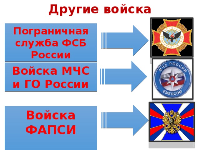 Другие войска. Другие войска РФ. Перечислите другие войска РФ. Состав пограничных войск РФ.